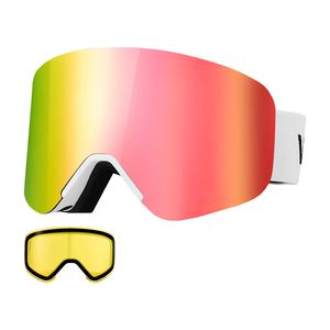 Occhiali da Sci Senza Montatura OTG per Uomo, Donna e Giovani con Lenti Cilindriche Magnetiche Rosa con Rivestimento Revo, Antiappannamento, Montatura in TPU - Product Image 1