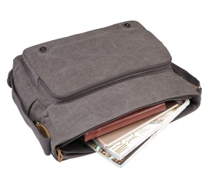 Sac bandoulière vintage en toile pour homme avec fermeture éclair, multi-poches, grande taille, haute qualité, pour le travail et les voyages - Product Image 3