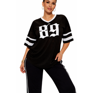 Trendy Custom Logo Boxy Cropped <b>Tops</b> Sports American Football Jersey Oversized Tee Unisex Clothe Football Streetwear Mesh Jersey - Product Image 1
