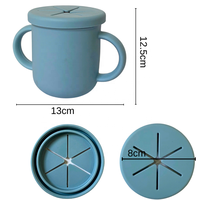 Gobelet d'apprentissage pour bébé avec couvercle, lot de 2 couvercles en silicone pour les enfants de 1 à 2 ans, fabriqué au Vietnam