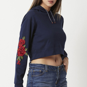 Diseña tu Propia Sudadera Corta con Capucha para Mujer, Personaliza el Logotipo en la Parte Delantera, Sudadera Moderna de Estilo Urbano, Precio Bajo, 100% Algodón Felpa - Product Image 5