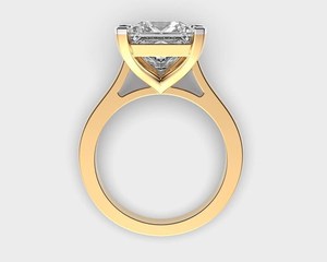 Anillo de Compromiso con Diamante Cultivado en Laboratorio, Corte Princesa, Color F, Claridad VS1, 1.00 Quilates, Certificado IGI, Oro Amarillo de 14k, Regalo para Mujer - Product Image 2
