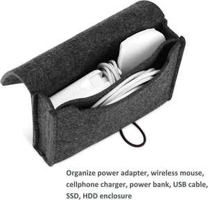 Hot Sale Classic Design Merino Wool Felt Cable Organizer Pouch Felt <b>Storage</b> <b>Bag</b> for Cable Management - Product Image 5