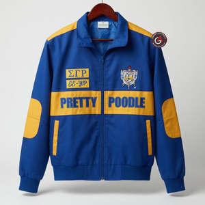 Chaqueta de Carreras Elite Letterman Sigma Gamma Rho 1922 con Frente Recubierto Premium SGRho, Inspirada en el Estilo Griego Varsity Royal Poodle - Product Image 1