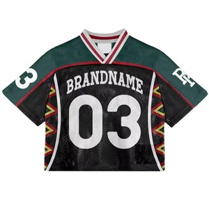 American Football Wear Manufacturer Custom Boxy t Shirts Quick Dry Oversize Soccer Basketball Mesh Football Jersey T-shirt <b>Men</b> - Product Image 3