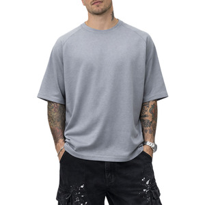 T-shirt col rond uni pour homme, personnalisable avec logo, 100% coton épais, streetwear, mode été USA, marque privée, OEM, ODM - Product Image 5