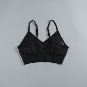 Custom Logo Women’s Racerback Ribbed Knit Seamless Push-Up Sports Bra Backless Fitness Yoga Bra - Product Image 2
