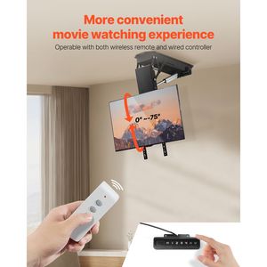 Supporto TV Elettrico Regolabile da Parete per TV da 32-70 Pollici, Supporto TV Motorizzato da Soffitto con Funzione Ribaltabile, Compatibile con TV Minime da 65 Pollici - Product Image 5