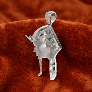Colgante de Plata 925 con Cabeza de Faraón y Moissanita, Collar Hiphop, Joyería de Lujo para Hombre, Regalo - Product Image 3