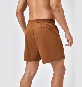 Shorts écologiques respirants et légers pour le sport, l'entraînement, la remise en forme, la course à pied, shorts de sport pour hommes, couleur marron uni - Product Image 4