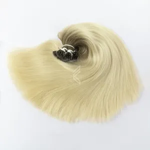 Brown On Blonde 100% Natural Nano Tip Human Hair Extensions Raw Hair Bundles Samples