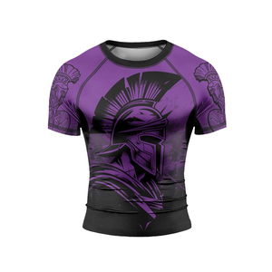 Camiseta de Compresión para Hombre con Estampado de Guerrero Espartano, Personalizable con Logotipo OEM, para MMA, Jiu Jitsu, BJJ, Grappling, Boxeo - Product Image 2