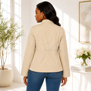 Vêtements d'extérieur pour femmes, personnalisables avec logo, pour sororité, respirants, beiges, élégants, à col montant, légers, imperméables et coupe-vent - Product Image 5