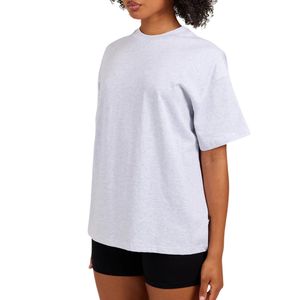 เสื้อยืดโอเวอร์ไซส์ทรงหลวม แขนสั้น คอกลม ผ้าเรียบ สำหรับผู้หญิง รับผลิตแบบ OEM ODM ขายส่งตามสั่ง - Product Image 4