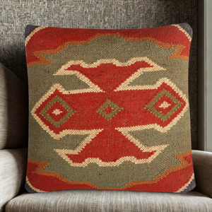 Coussin de siège et de dossier en laine et jute tissé à la main, style rustique élégant, motif multicolore, pour chaise de maison, d'hôtel ou de bureau - Product Image 4