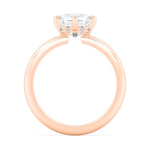 Bague de fiançailles Visionary Ronde et Émeraude en Or Rose 10K avec Diamant de Laboratoire 3.08 ctw, Bijoux de Mariage de Luxe Moderne de Créateur - Product Image 2