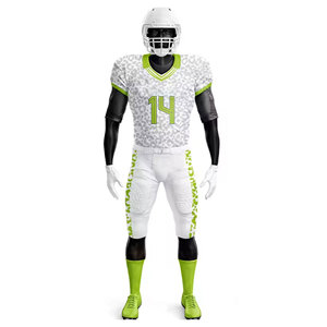 ชุดยูนิฟอร์มอเมริกันฟุตบอลชายคุณภาพสูง แบบกำหนดเองได้ ขายส่ง MOQ ต่ำ ระบายอากาศได้ดี เสื้อเจอร์ซีย์แขนสั้นและกางเกงขาสั้นสำหรับทีม - Product Image 5