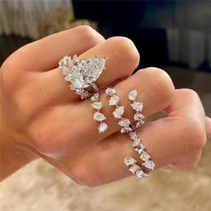 Fashion Jewelry 14K/18K Solid Gold Lab Grown Diamond Rings Multi Shape Cluster Open Adjustable Diamond Bypass Ring Gift for Her - Product Image 2