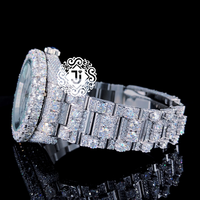 Montre mécanique en acier inoxydable de fabrication indienne, sertie de diamants, résistante à l'eau 3 ATM, idéale pour les fêtes de plage et les festivals d'été