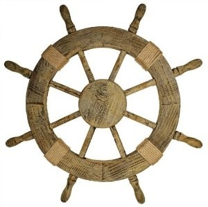 Porte-bougie en forme de roue de bateau en bois écologique de qualité supérieure |   Travaux en bois de qualité faits à la main |   Décoration murale nautique avec bougie parfumée | - Product Image 3
