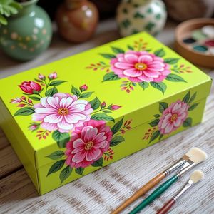 Traditional Indian Hand Painted <b>Wooden</b> Box Ethnic Decorative Jewelry Storage Gift Box Handmade Artisan Craft - Product Image 1