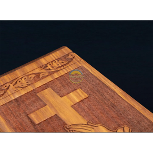 Ocean Inspired Resin & Natural Wood Cremation Urn Handmade Blue Wave Funeral Ashes <b>Box</b> by AYAANS - Product Image 5