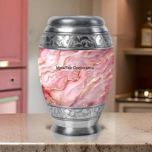 Nouvelle Urne Funéraire Moderne Abstraite Rose pour Cendres, Urne Métallique Décorative pour Cérémonie Funéraire, Vente en Gros Fabricant - Product Image 3