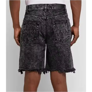 Nouveaux shorts en jean pour hommes, coupe droite, taille mi-haute, avec strass, en tissu écologique, pour l'automne, vente en gros - Product Image 2