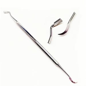 Poussoir et poseur de bandes orthodontiques double extrémité avec détartreur |   Instrument de pose de bande moléaire à pointe courte en acier inoxydable de qualité supérieure - Product Image 1