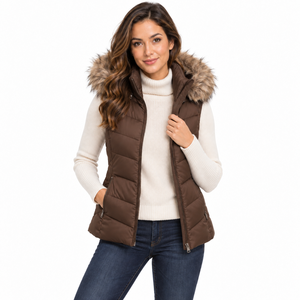 Chaleco Largo Acolchado para Mujer, Chaqueta Acolchada con Capucha para Exteriores, Calidad Premium, Fabricación Personalizada al por Mayor - Product Image 3