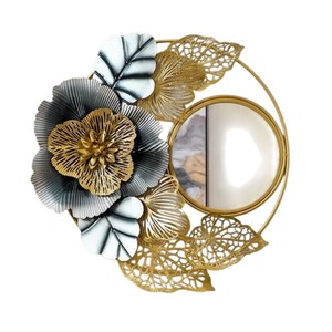 Miroir rond doré style nordique, grand cadre géométrique, miroir mural décoratif pour chambre à coucher, salle à manger, salon - Product Image 3