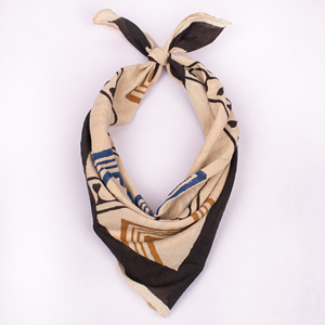 Eco Friendly Cotton Geometric Pattern Bandana Headwrap Breathable Casual Spring Summer Wear Unisex <b>Square</b> <b>Scarf</b> - Product Image 3