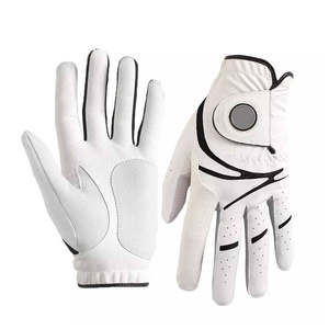 Genuine Sheepskin High Quality Soft Men's Golf Gloves Outdoor Waterproof Adjustable <b>Wrist</b> <b>Strap</b> Hook Loop Closure Embossed Blank - Product Image 5