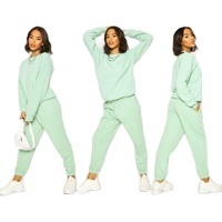 2023 femmes écologique grande taille 100% coton survêtement ensemble conception personnalisée respirant de haute qualité prix de gros pour l'hiver - Product Image 2