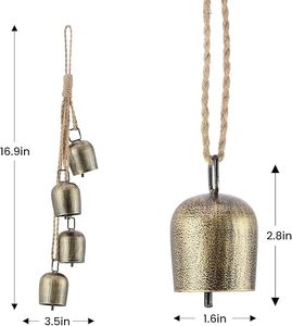 Campana Decorativa Metálica Navideña con Cuerda para Colgar, Ideal para Decoración de Hogar, Jardín y Fiestas - Product Image 2