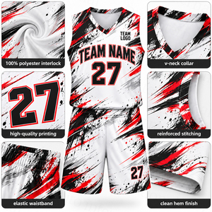 Uniformes de basket-ball personnalisés, nom de l'équipe, tissu en polyester interlock, shorts de basket-ball, équipes de basket-ball pour jeunes - Product Image 5
