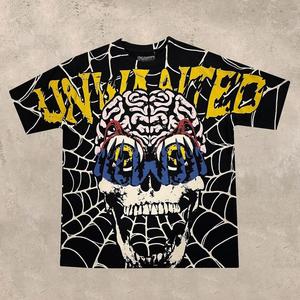 Summer Latest Design Streetwear Men's <b>Tshirts</b> Anime Cartoon Custom logo Web <b>Skull</b> Printed Women <b>Tshirts</b> Wholesale Clothes Men - Product Image 1