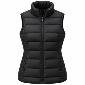 Nylon Quilted <b>Puffer</b> <b>Vest</b> with Zipper Closure Sleeveless Breathable & Quick Dry Customizable Plus Size Women's Winter Warm - Product Image 5