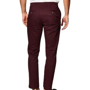 Pantalon chino marron pour homme, coupe slim, couleur vin, en coton, pour soirée, décontracté, vêtements professionnels, bas de tenue - Product Image 2
