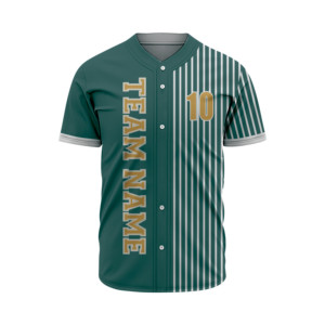 Maillot de baseball personnalisé par sublimation pour homme, respirant, rayé, boutonné, chemise de softball, uniforme d'équipe, haut de sport à manches courtes - Product Image 2