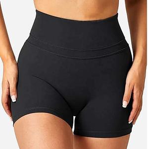 Novedad 2026: Shorts de Ciclismo Negros Personalizados para Entrenamiento y Fitness, de Cintura Alta, con Efecto Scrunch Butt, Sin Costuras, para Yoga, para Mujer - Product Image 1
