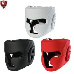 Protector de Cabeza para Boxeo, Cuero PU, Negro y Dorado, Protector Ligero para Sparring, Unisex para Adultos, Visera Única, Casco Deportivo Transpirable - Product Image 1