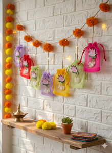 Potlis Tradicionales Indios de Algodón para Damas de Honor, Multicolores, para Bodas, Pooja, Regalos, Fiestas, Eid, Ecológicos - Product Image 2