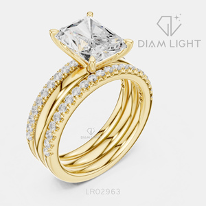 Bague de fiançailles en or blanc 14 carats avec diamant de laboratoire taille radiant de 3,43 carats, couleur F+, clarté VS+, certifié IGI, idéale pour un cadeau - Product Image 6
