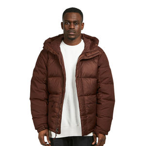Top Selling Men Soft Padded Puffer <b>Jacket</b> Hooded Quilted Casual <b>Smart</b> Coat OEM Front Logo Brown Winter Eco-Friendly - Product Image 2