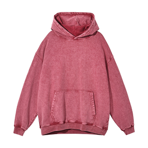 เสื้อฮู้ดโอเวอร์ไซส์ ผ้าฝ้าย 100% เฟรนช์เทอร์รี่ สีพื้น มีกระเป๋า สวมใส่สบายๆ ได้ทั้งชายและหญิง เหมาะสำหรับฤดูใบไม้ร่วง - Product Image 1