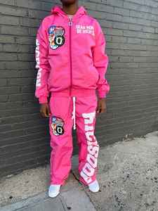 Ensemble de survêtement en nylon de haute qualité, coupe ample, 2 pièces, logo imprimé personnalisé, vêtements décontractés, survêtement léger pour hommes - Product Image 3