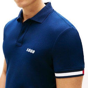 Polo slim fit en maille interlock pour homme, en coton respirant de qualité supérieure, avec logo brodé personnalisé. - Product Image 4