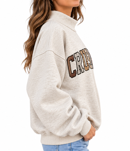 Sudadera con Cuello Alto Personalizada al por Mayor para Mujer, Sudadera Universitaria con Apliques Bordados, Ropa de Invierno de Algodón y Felpa - Product Image 6