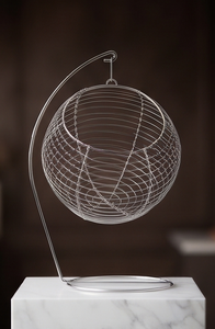 Wholesale Silver Metal Wire <b>Hanging</b> Globe Fruit <b>Storage</b> <b>Basket</b> Stand Minimalist Decorative Bread Bowl - Product Image 3
